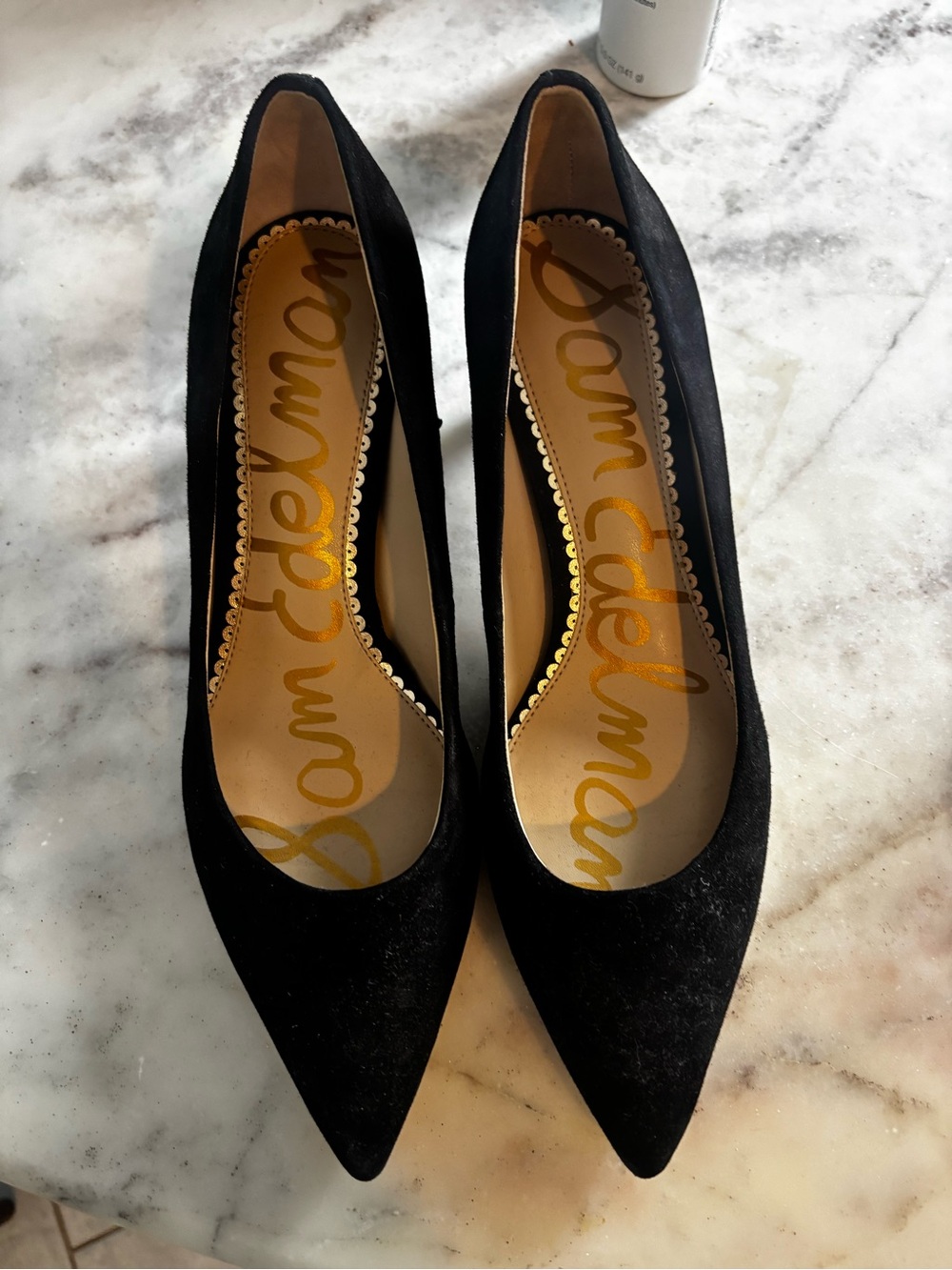 Sam Edelman Black Suede Pointed Toe Heels